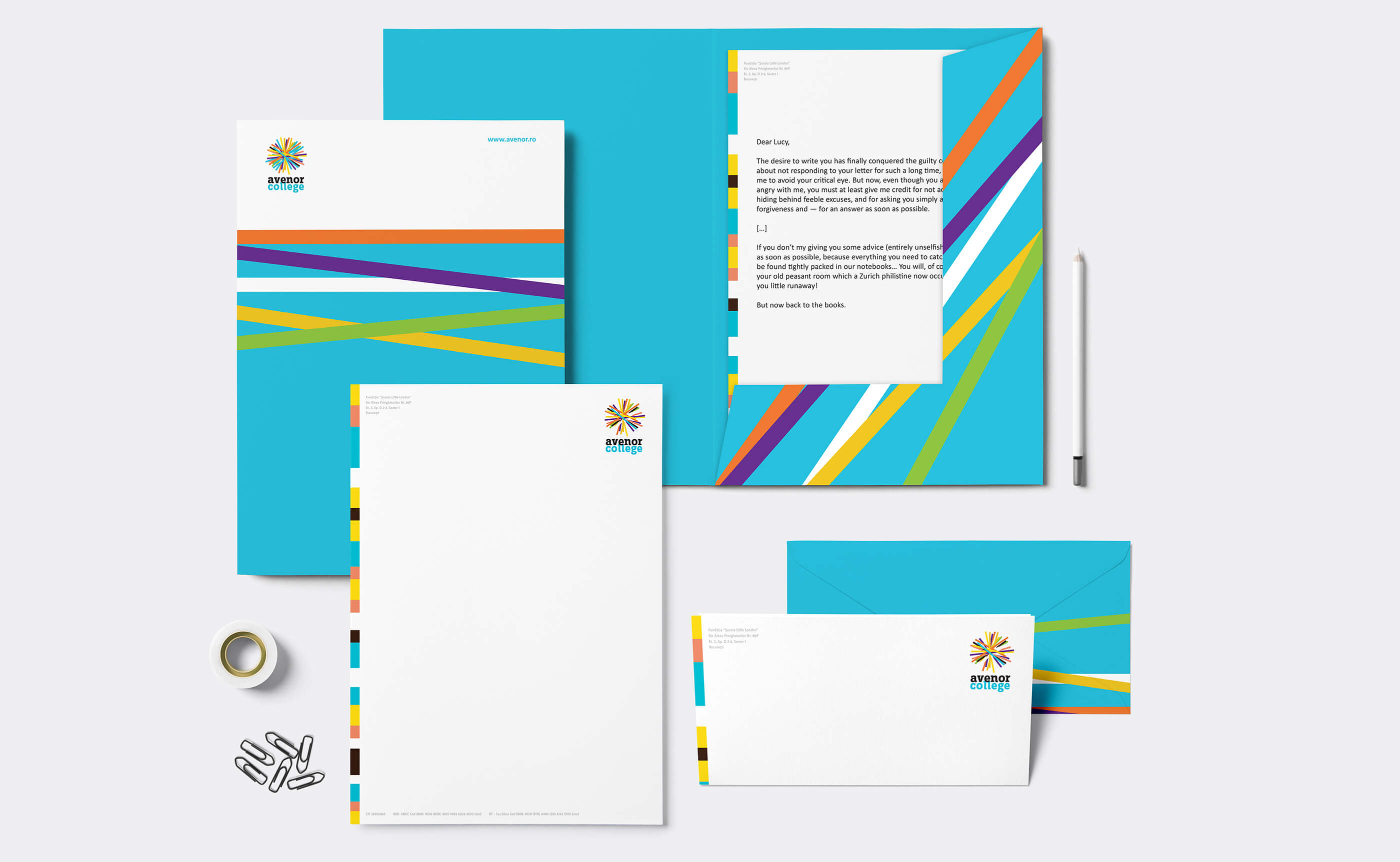 Avenor College stationery